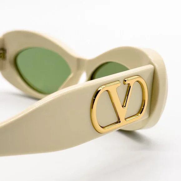 NEW VALENTINO SUNGLASSES VLS-178B IVORY/GREEN WOMEN EYEWEAR display picture 1